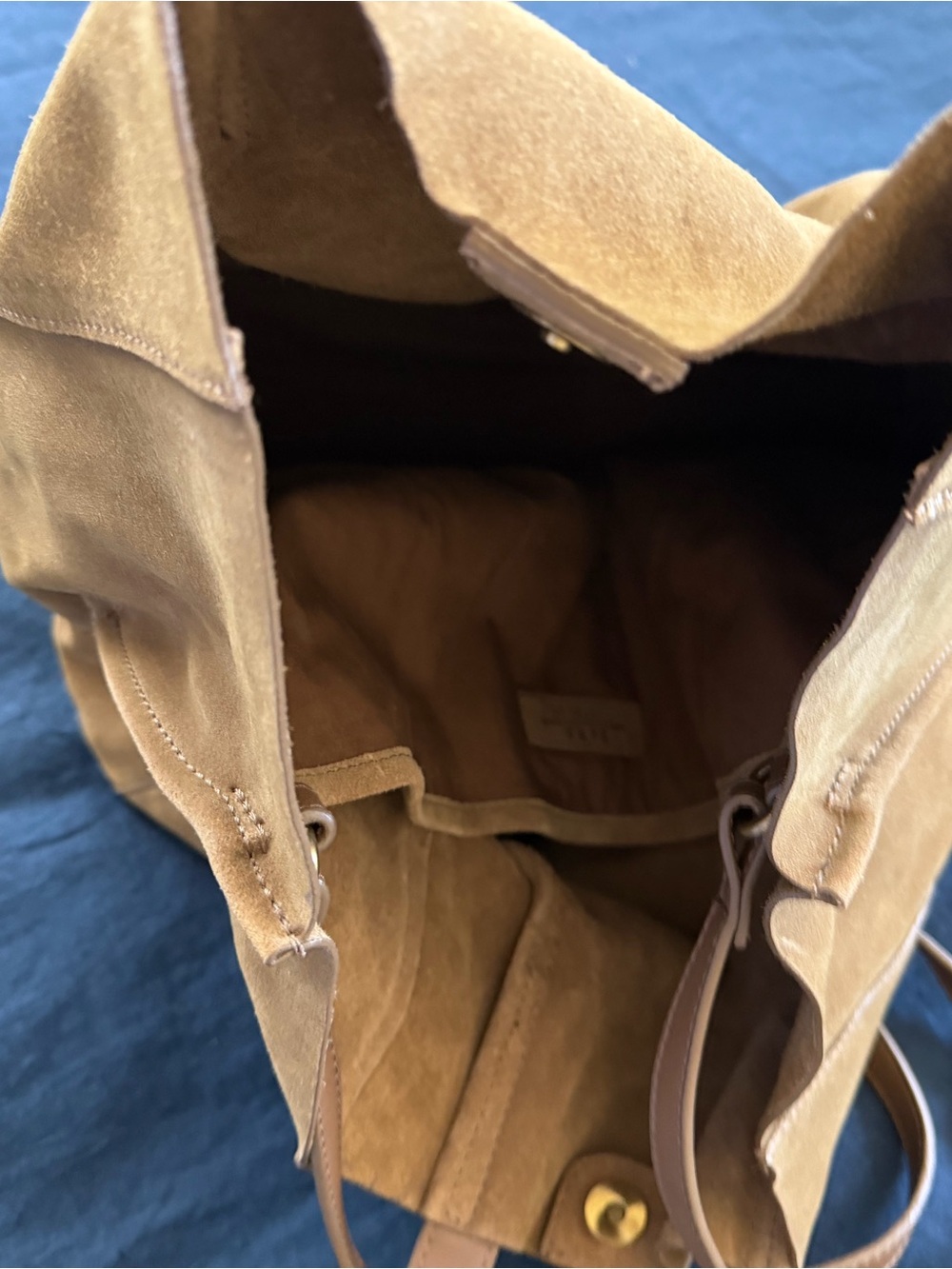 ZARA Suede Tote Bag in Brown - Picture 3 of 5